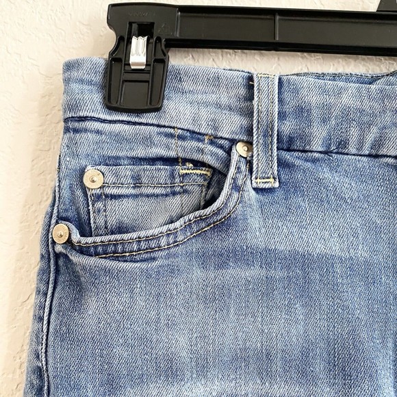 7 For‎ All Mankind Womens Jeans 27 Skinny Blue Mid Rise Medium Wash Stretch - Picture 3 of 10